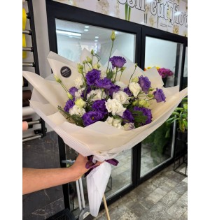 MOR - BEYAZ LİSİANTHUS BUKETİ